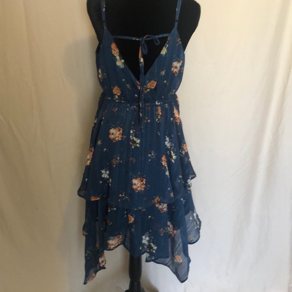 Exhilaration Blue Floral sleeveless dress size M - Picture 2 of 6